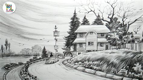 This is a preview of quick sketch drawing. Learn How To Draw And Shade A Landscape With Very Easy ...
