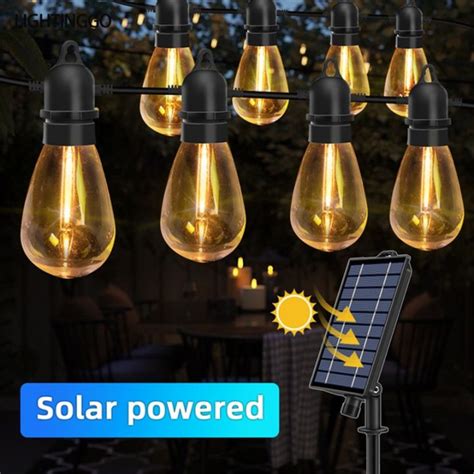 Edison Solar Bulb Solar Powered 48ft 15 Meters 16 Bulbs String Light
