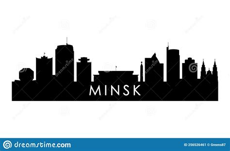 Minsk Skyline Silhouette Stock Vector Illustration Of Europe