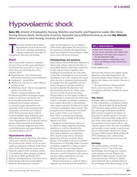 Pdf Hypovolaemic Shock