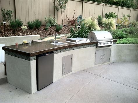 Modern Outdoor Kitchen Barbecue Island Concrete Countertop Design By