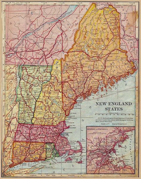 Printable New England Map