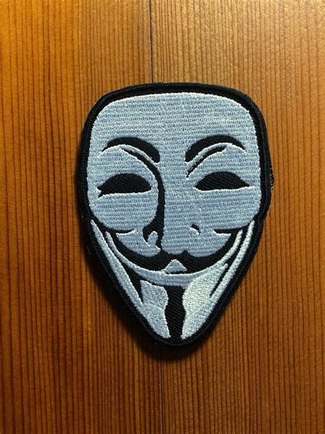 Anonymous The Guy Fawkes Mask Meme Patch Morale Hook And Loop Etsy