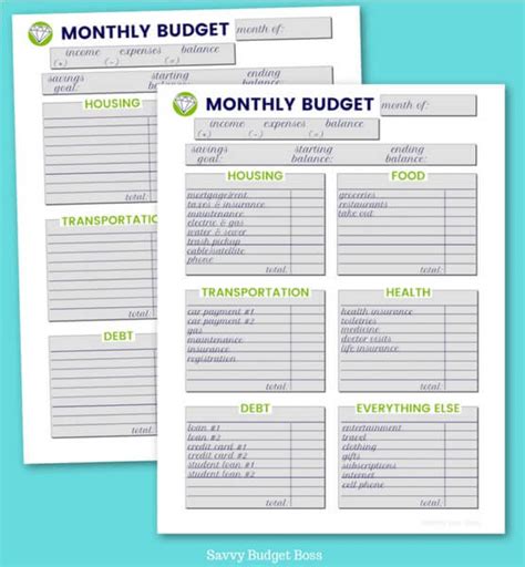 15 Free Printable Budget Templates To Manage Your Money Like A Pro
