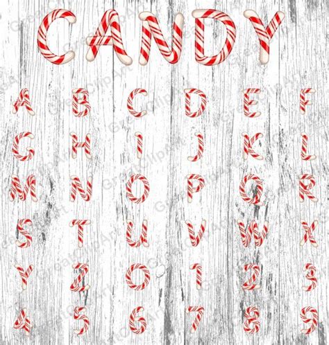 36 Candy Alphabetsweet Numberscandy Letterschristmas Lettershand