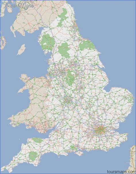 England Map With Roads Counties Towns Maproom Images
