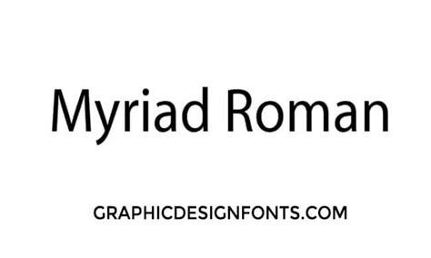 Myriad Roman Font Download Graphic Design Fonts