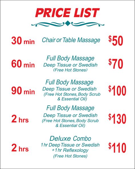Massage Prices Reno Massage And Reflexology
