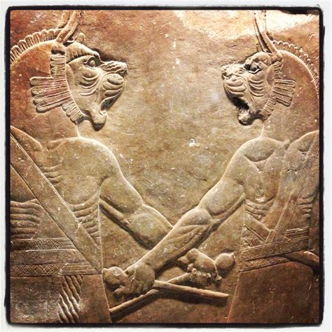 Assyrian God Fight May British Museum Lion Sculpture Museum
