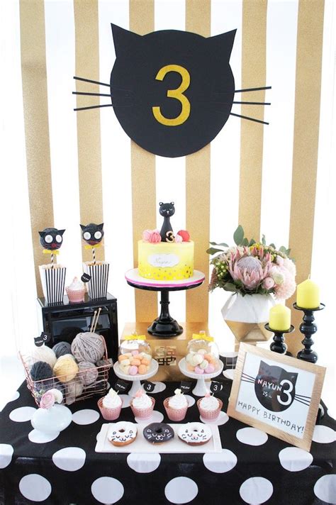 Sweet Table From A Kitty Cat Birthday Party Via Karas Party Ideas