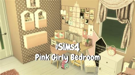 Pink Girly Bedroom The Sims 4 Speed Build Cc Links Youtube