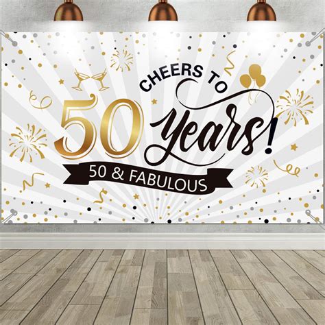 Buy Happy 50th Birthday Backdrop Background Banner Large Men Women 50th