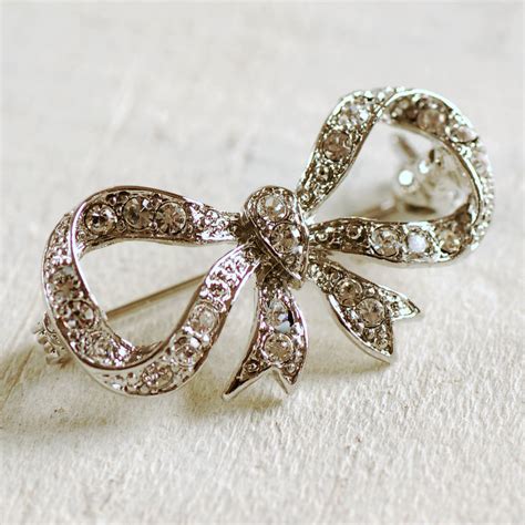 Vintage Style Dainty Bow Brooch By Highland Angel