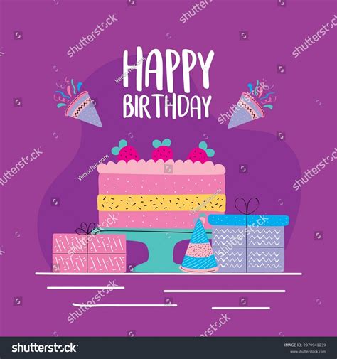 happy birthday card cake stock vector royalty free 2079941239 shutterstock