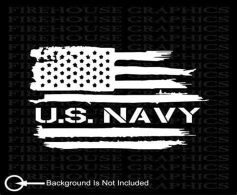 Us Navy Usn Veteran Sailor Anchor American Flag Weathered Vinyl Sticker