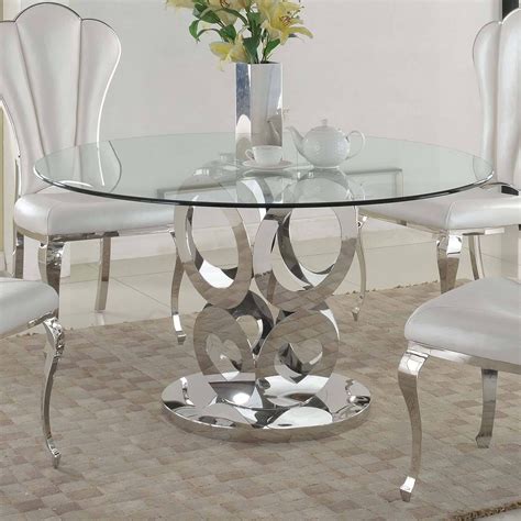 Chintaly Raegan Round Glass Topped Dining Table