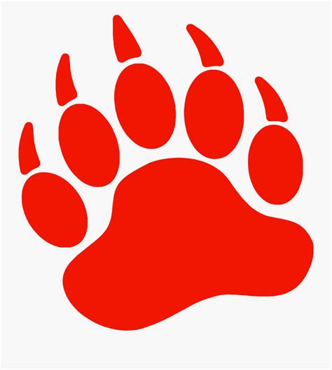 Bear Paw Dog Printing Clip Art Red Bear Paw Print Free