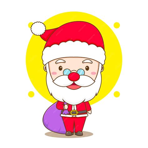 Premium Vector Cute Santa Claus Chibi Cartoon Character