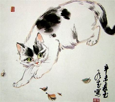 Chinese Cat Painting 0 4533002 62cm X 62cm24〃 X 24〃