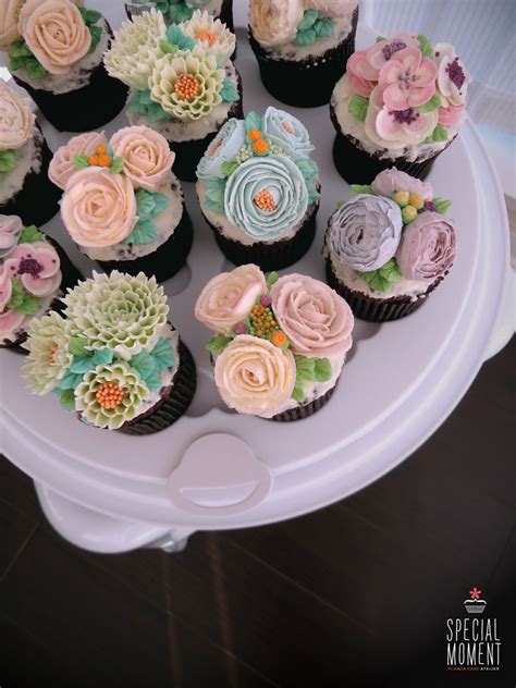 Choco Chocolate Flower Buttercream Cupcake For Bridal Shower Party