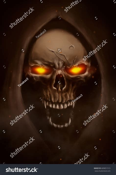 God Death Grim Reaperillustration Scarecrowhalloween Dark Stock