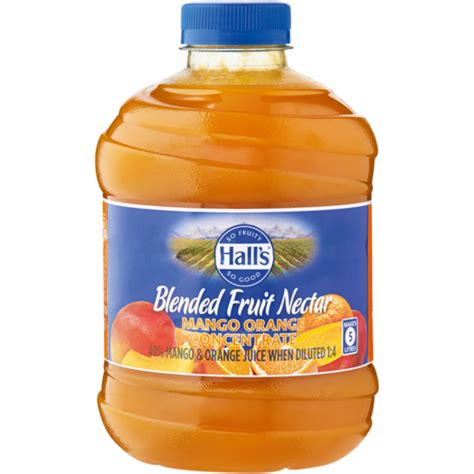 Halls Mango And Orange Flavoured Concentrated Blended Fruit Nectar 1l Fruit Concentrates