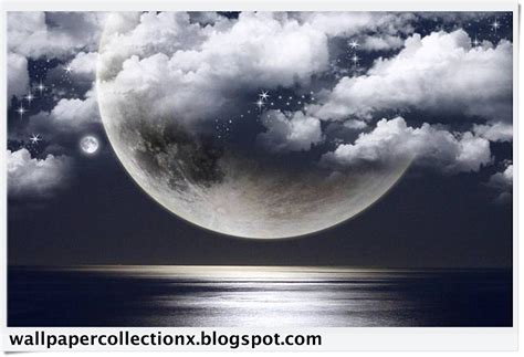 Wallpapercollectionx Beautiful Moon In Clouds