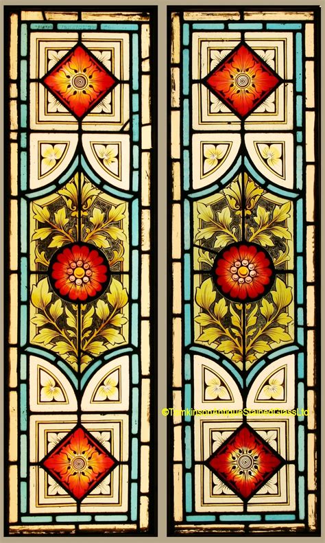 Ref: Vic570 - 2 Victorian Stained Glass Windows - Stained Glass Door ...