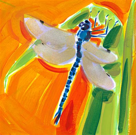 Blue Dragonfly On Tangerine Ground — Matthew Johnston
