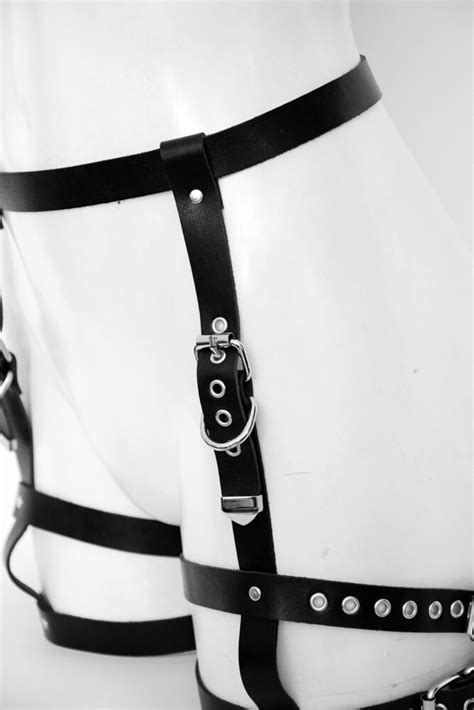 natural leather garter belt harness thigh hip leg harness etsy
