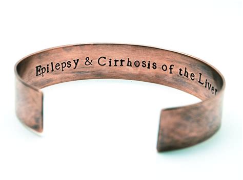 Medical Alert Copper Cuff Bracelet For Men Personalized Hand