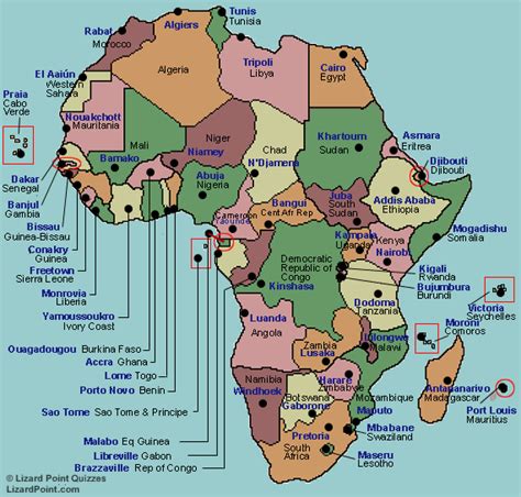 In addition, it's a great education tool as it provides an overview of africa, with the desert areas of the north, the central fertile areas and the varied. What are three capital cities that lie on the coast of ...