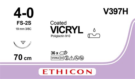 Vicryl Suture 4 0 V397h Fs 2s Needle 70 Cm Purple Suture Online