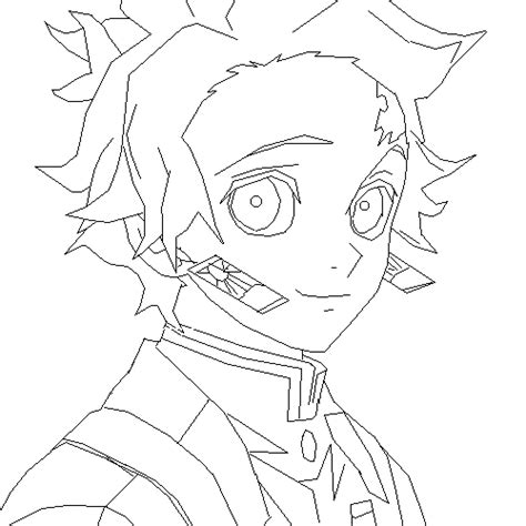 Tanjiro With His Earrings Coloring Page Printable