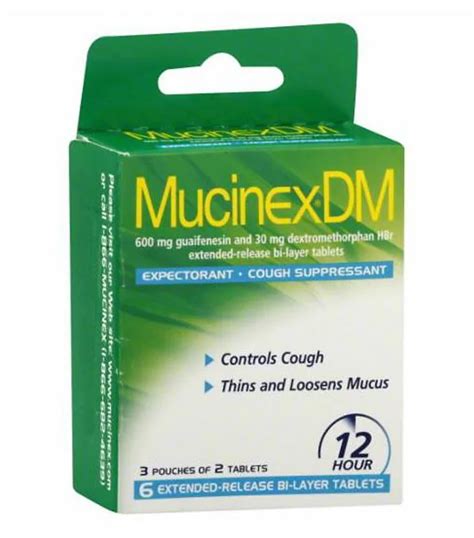 Mucinex Dm 12 Hour Expectorant And Cough Suppressant Guaifenesin 600 Mg Dextromethorphan Hbr 30 Mg
