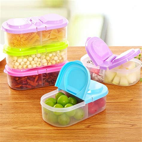 Healthy Plastic Food Container Portable Lunch Box Capacity Camping