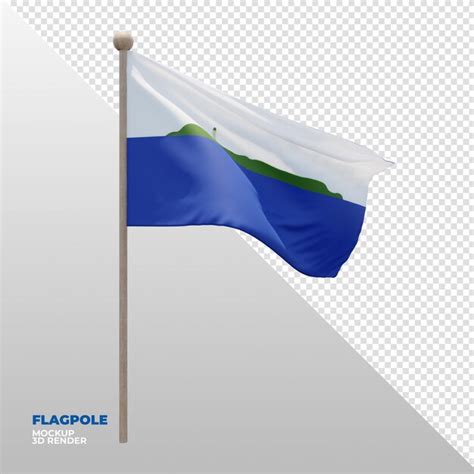 bandera de asta de bandera con textura 3d realista de la isla de navassa archivo psd premium