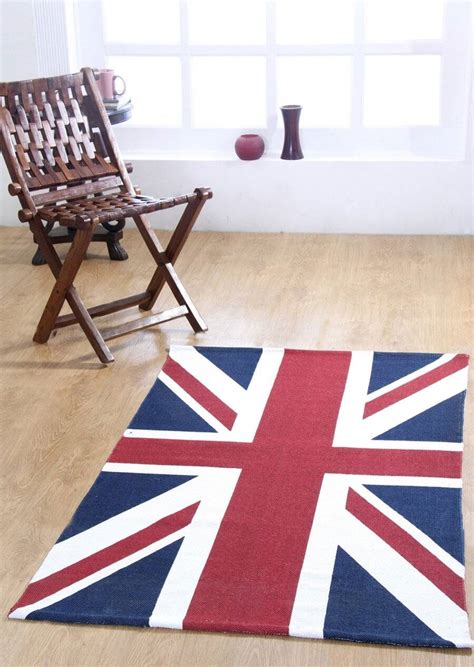 Union Jack Cotton Floor Rug Red Blueandwhiteelite Housewares
