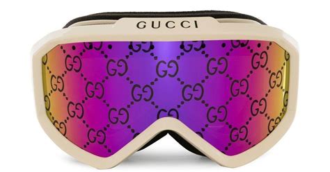 Gucci Monogram Print Ski Goggles In Purple Lyst Uk