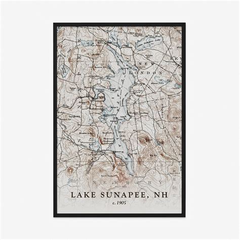 Lake Sunapee Map Historic Topographic Map 1905 Historic Etsy