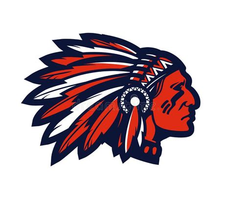American Native Chief Head Mascot Vector Logo Or Icon Stock Vector