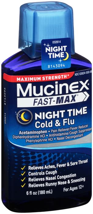 Mucinex Fast Max Night Time Cold And Flu Liquid Maximum Strength 6 Oz Medshopexpress