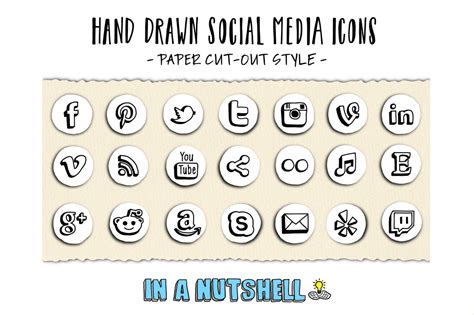 Hand Drawn Social Media Icons Graphics Creative Market