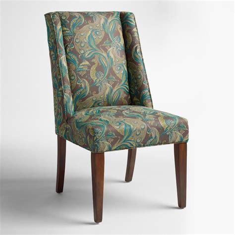Pick your favorite base fabric from over 350 fabrics and leg finish, and then customize it with your choice designer details. Featuring jacquard fabric upholstery with a peacock motif ...