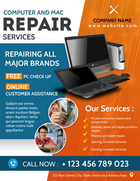 Computer Repair Services Flyer Advertisement Template Postermywall