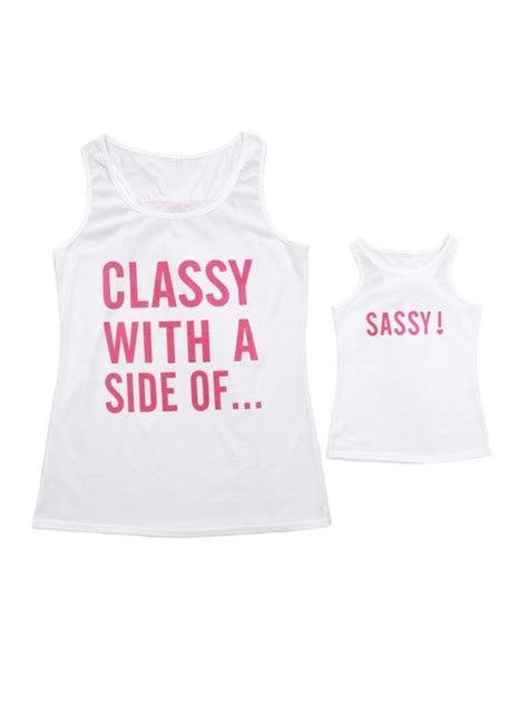 wholesale mom and daughter classy with a side tank top