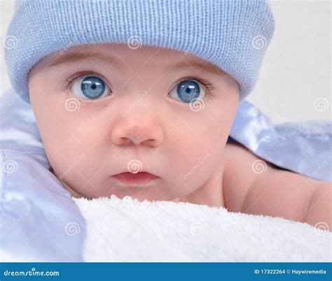 Little Baby Blue Boy With Hat Stock Images Image 17322264