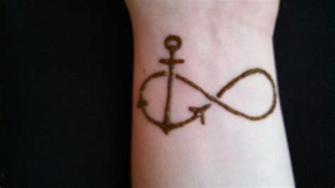 A Person With A Tattoo On Their Wrist Has An Anchor And Compass Drawn On It