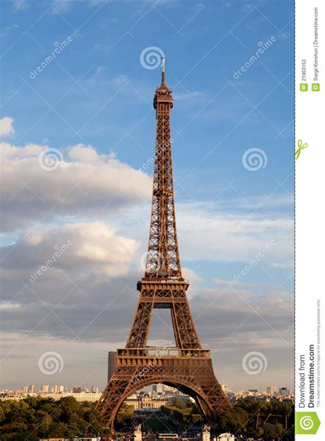 National Landmark Eiffel Tower In Paris France Stock