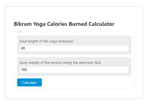 Bikram Yoga Calories Burned Calculator Calculator Academy